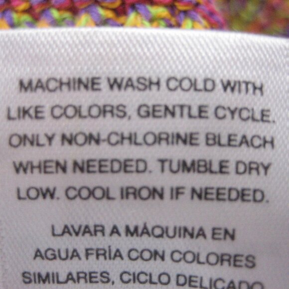 Knitted Mini Skirt Scoop Medium Size 8 - 10 Stripes Colorful Fringe - Picture 11 of 11